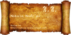 Nekola Noémi névjegykártya